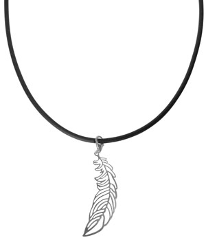 trendor 63539 Silber Collier Feder
